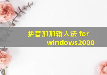 拼音加加输入法 for windows2000